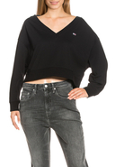 TOMMY JEANS - Sweatshirt , V-Ausschnitt, Cropped Fit