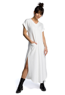 BEWEAR - Maxi-Kleid, Kurzarm, V-Ausschnitt