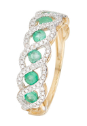 ARTISAN JOAILLIER - Ring Green Tarlac, 375 Gelbgold, Diamant/Smaragd