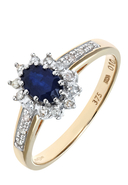 DIAMANT EXQUIS - Ring, 375 Gelbgold, Diamant, Saphir