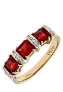 DIAMANT PUR - Ring, 375 Gelbgold, Diamant, Granat