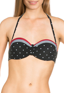 LASCANA - Bandeau-Bikini-Oberteil, wattiert, black/red