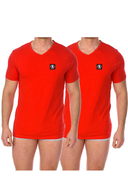 BIKKEMBERGS - T-Shirt, V-Ausschnitt, 2er-Pack