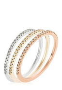DIAMANTA - Ring-Set, 3-tlg., 375 Gold (tricolor), Diamant