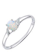 DIAMANT EXQUIS - Ring, 375 Weißgold, Diamant, Opal
