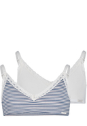 SKINY - Bustier Cotton Lace, 2er-Pack, denimblue stripes