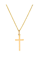 BY COLETTE - Anhänger + Halskette Croix Croyance, 375 Gelbgold