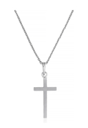 INSTANT D’OR - Anhänger + Halskette Croix Croyance, 375 Weißgold