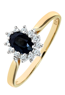 DIAMANT PUR - Ring, 375 Gelbgold, Diamant, Saphir