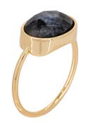 Moonstone - Ring Lisa, Labradorit, gelbgolden