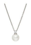 Pearls4girls - Anhänger + Halskette, Zirkonia/MK-Perle, silbern