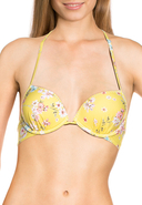 SUNSEEKER - Push-up-Bikini-Oberteil, yellow print