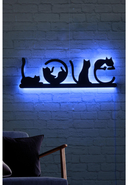 NEON LAMPS - LED-Wandleuchte Cat Love, B70 x H22 cm