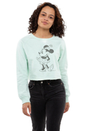 Disney - Sweatshirt Minnie Lime, Rundhals, Cropped Fit